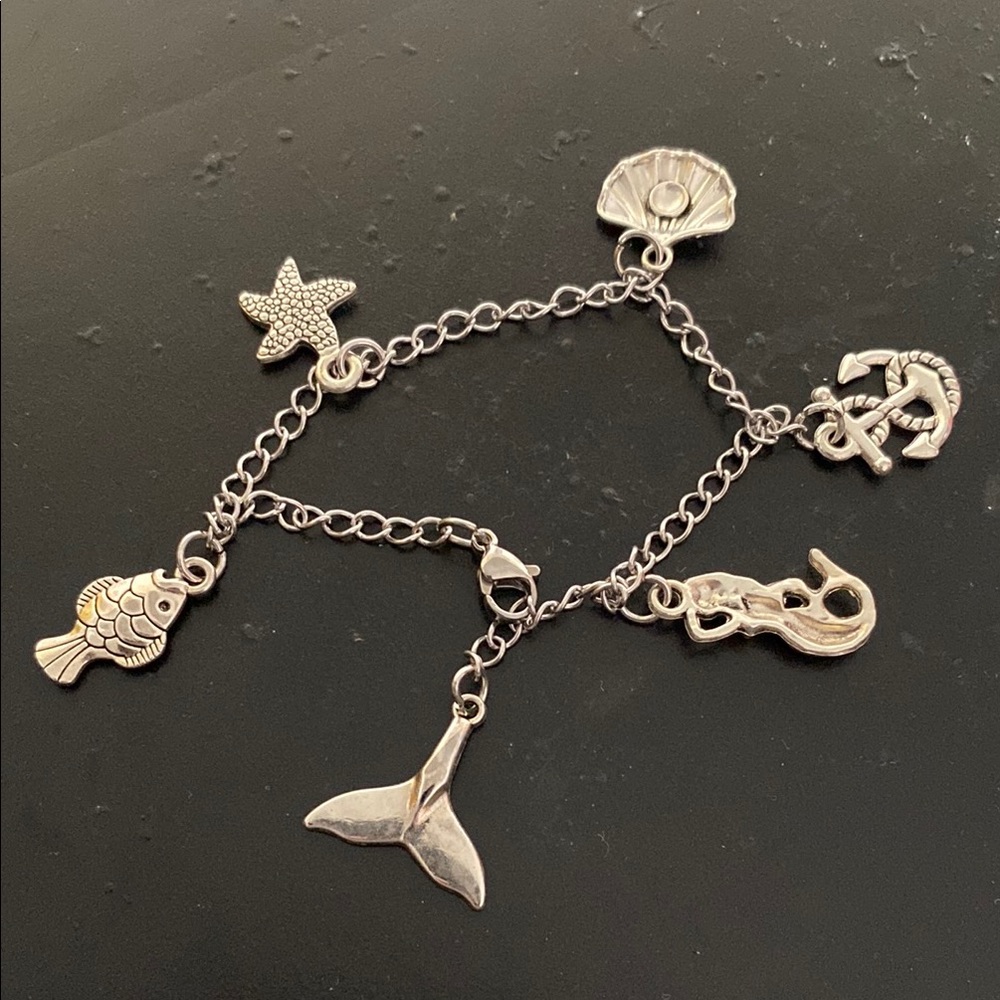 Silver Nautical Charm Bracelet Hand Crafted - Picture 3 of 3